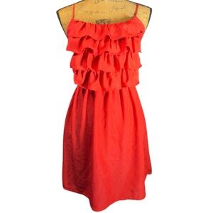 Forever 21 ruffled bodice dress w/spaghetti straps Pre-owned Women’s L | ss4